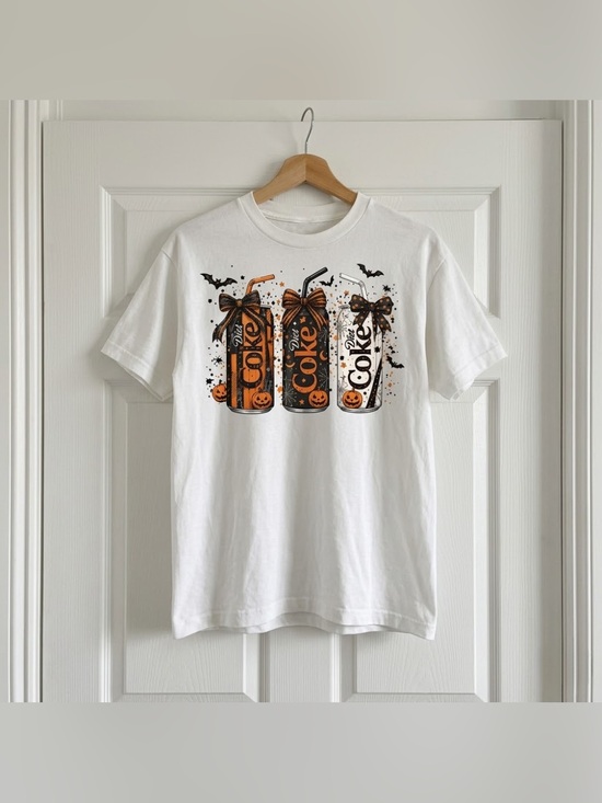 Gildan Other - Diet Coke Halloween Soda Can Pumpkin White Spooky Fall Graphic T-Shirt